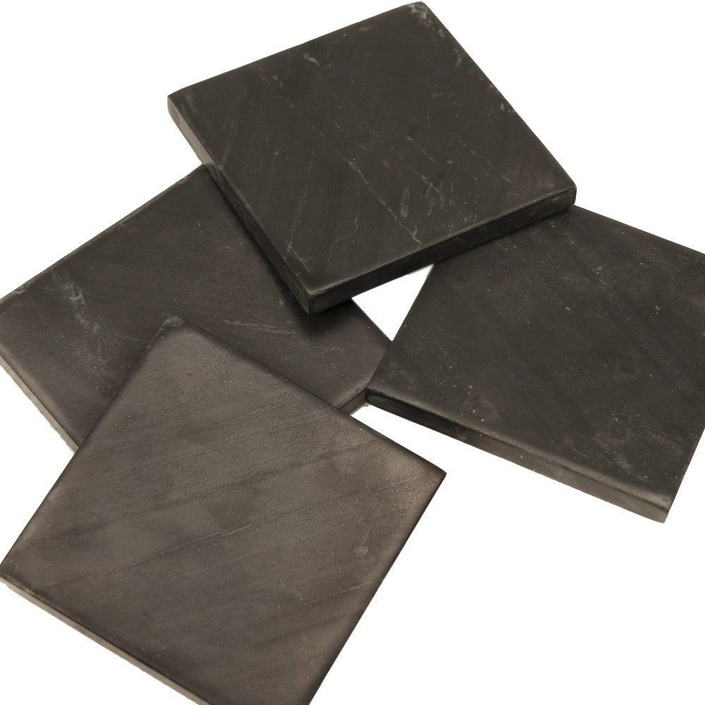 Square Marble Coasters - Black