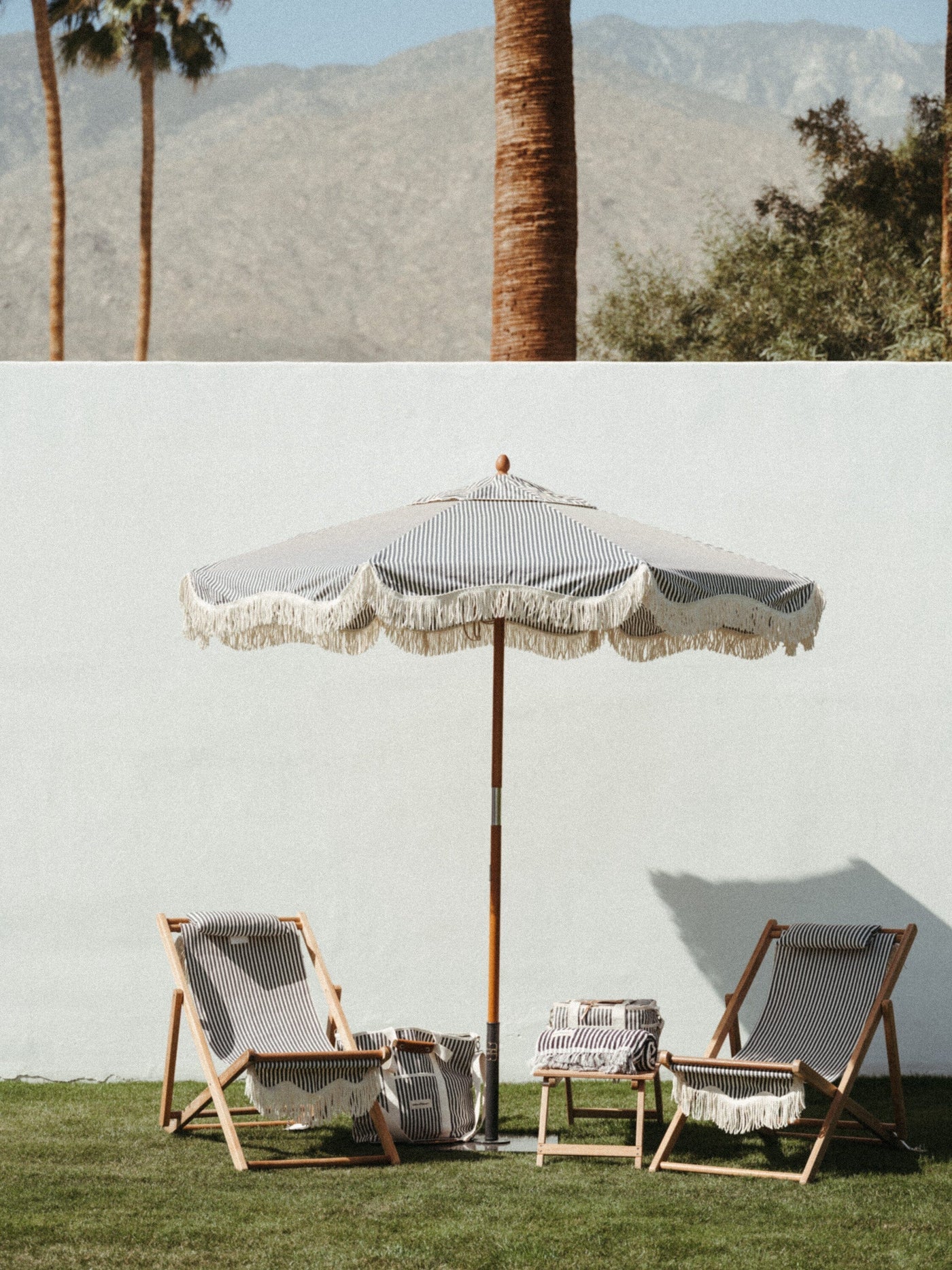 Market Umbrella - Laurens Navy Stripe