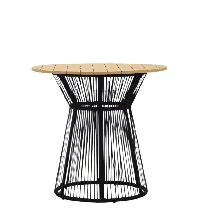 Modern bar table made from high quality teak and rope base
