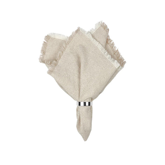 Broste Napkin Elouise Off White + Taupe
