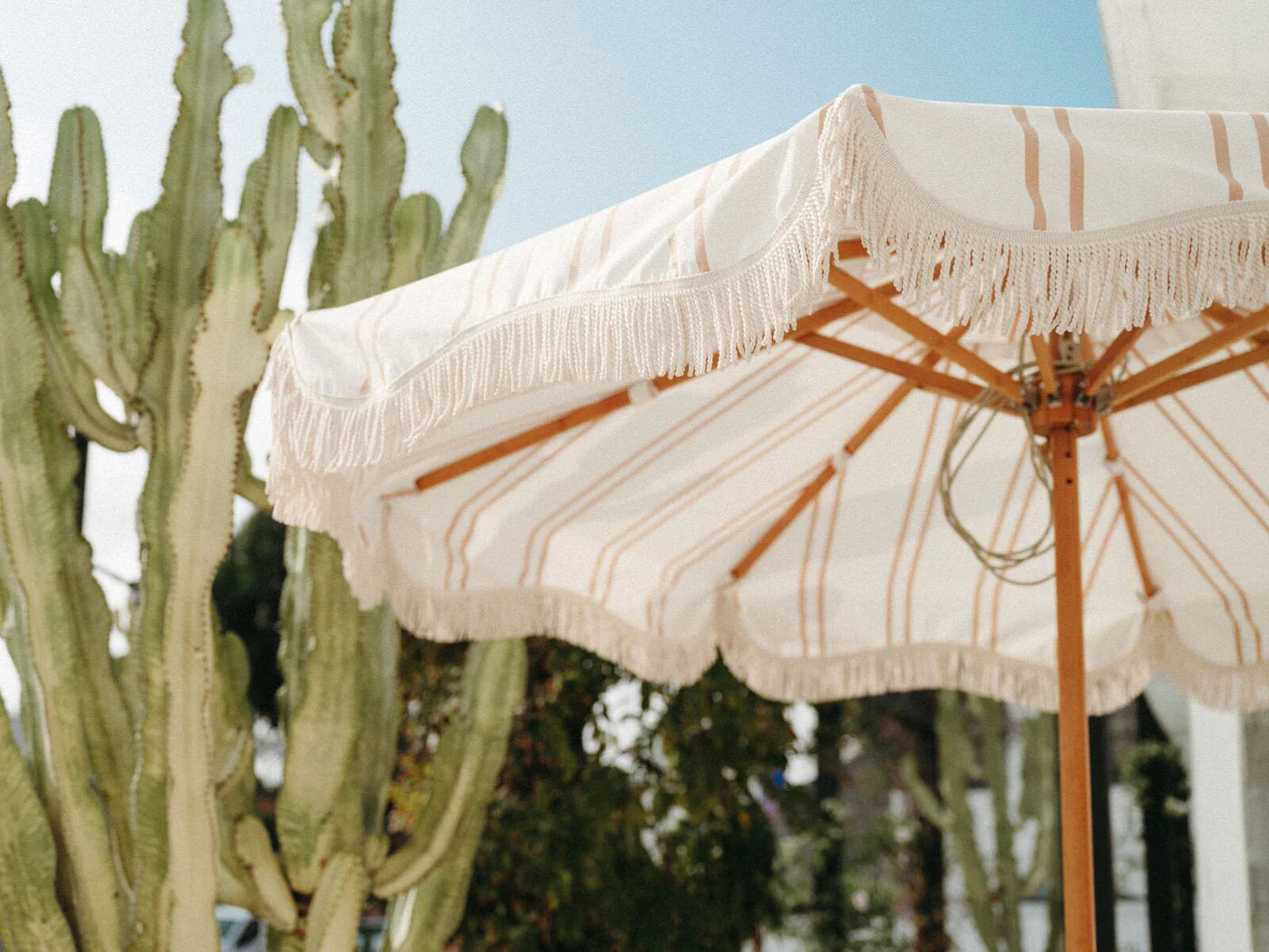 Market Umbrella - Sand Two Stripe