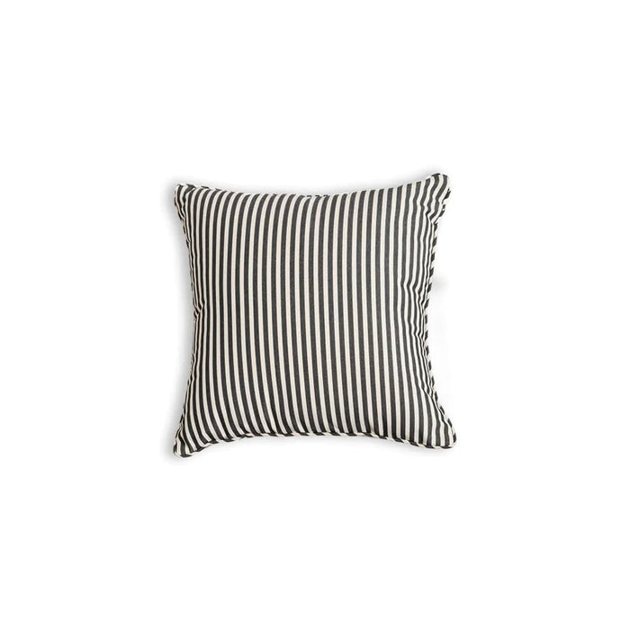 Business and Pleasure navy and white stripe square outdoor cushion