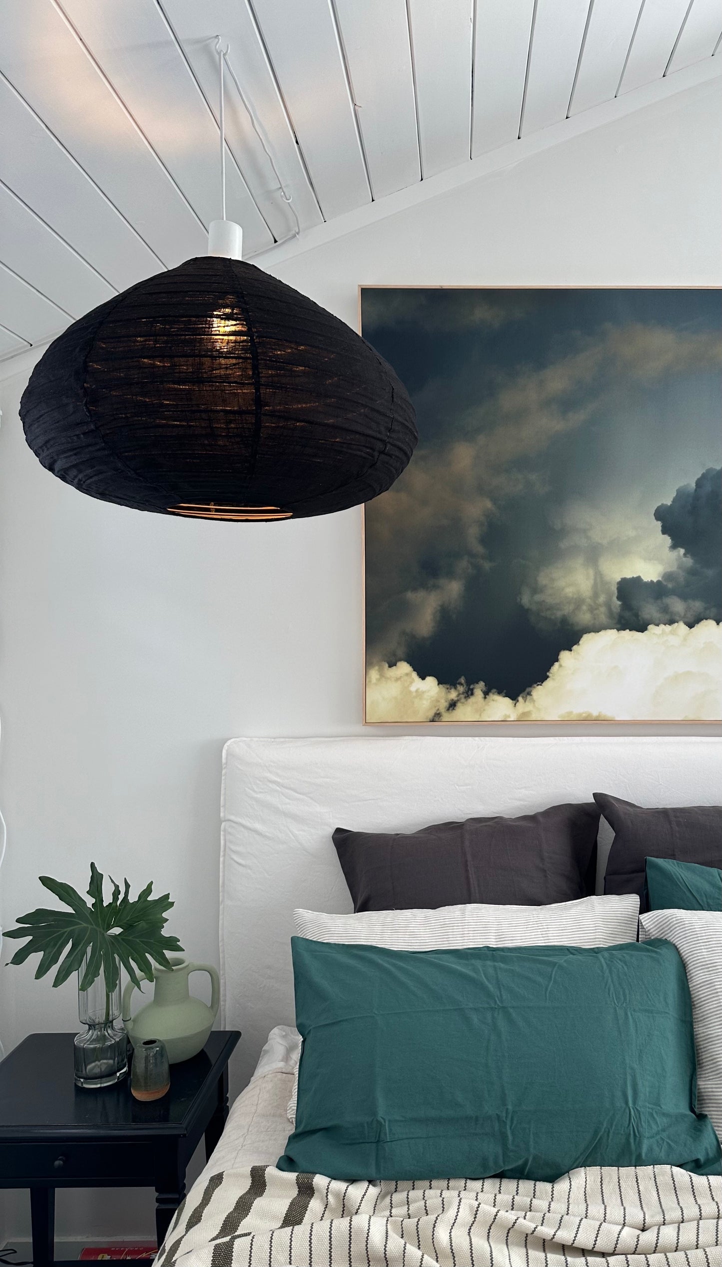 Clara Linen Light Shade Black 60cm