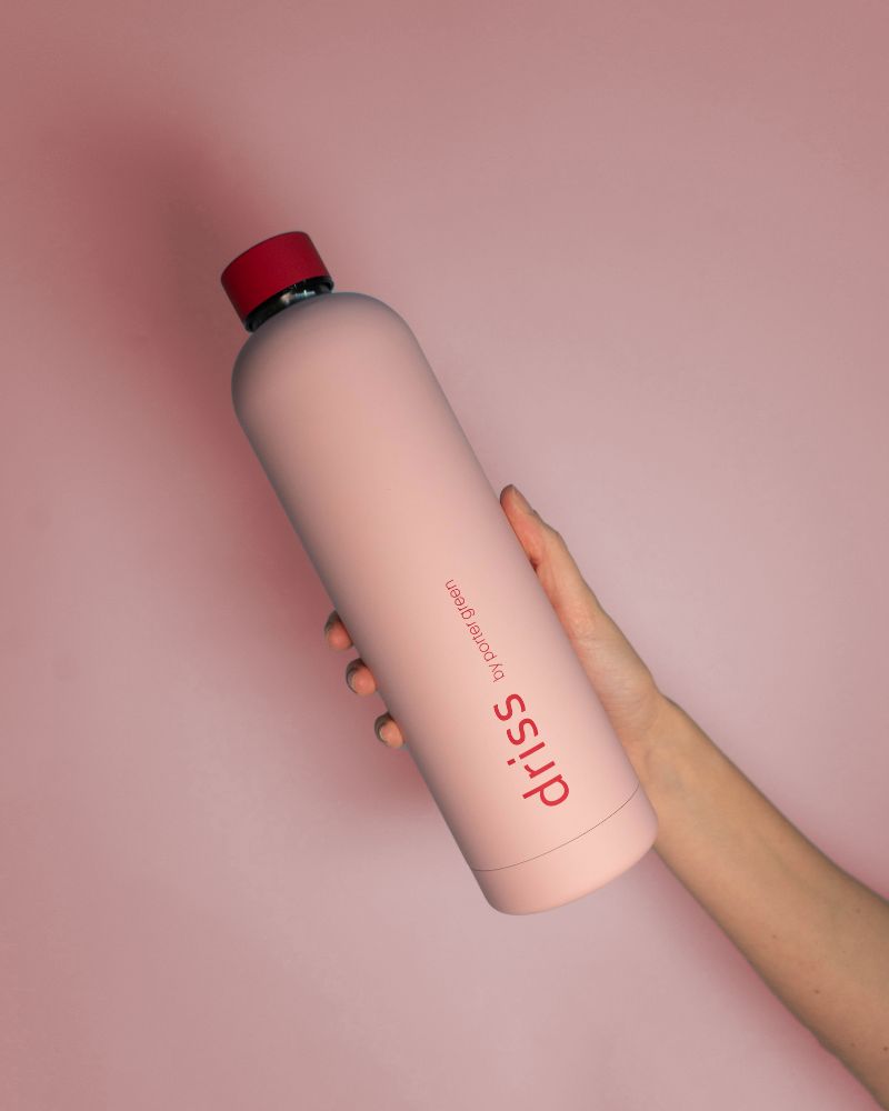 Driss Stainless Steel Drink Bottle Cherry + Blush