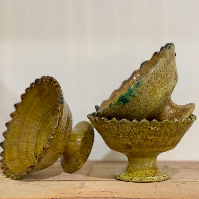 Tamegroute Pedestal Bowl with teeth - Gold