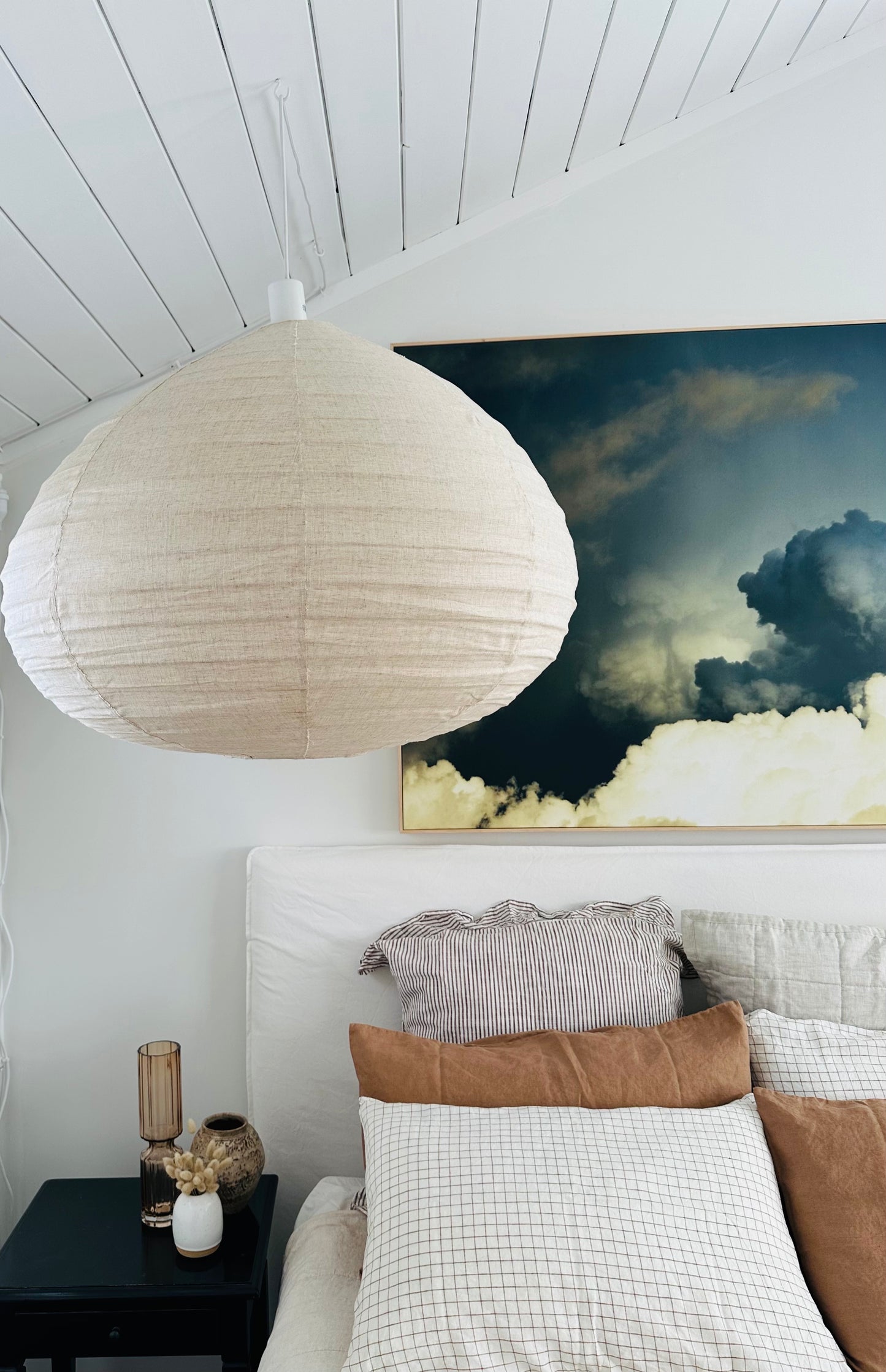 Clara Linen Light Shade Natural 80cm