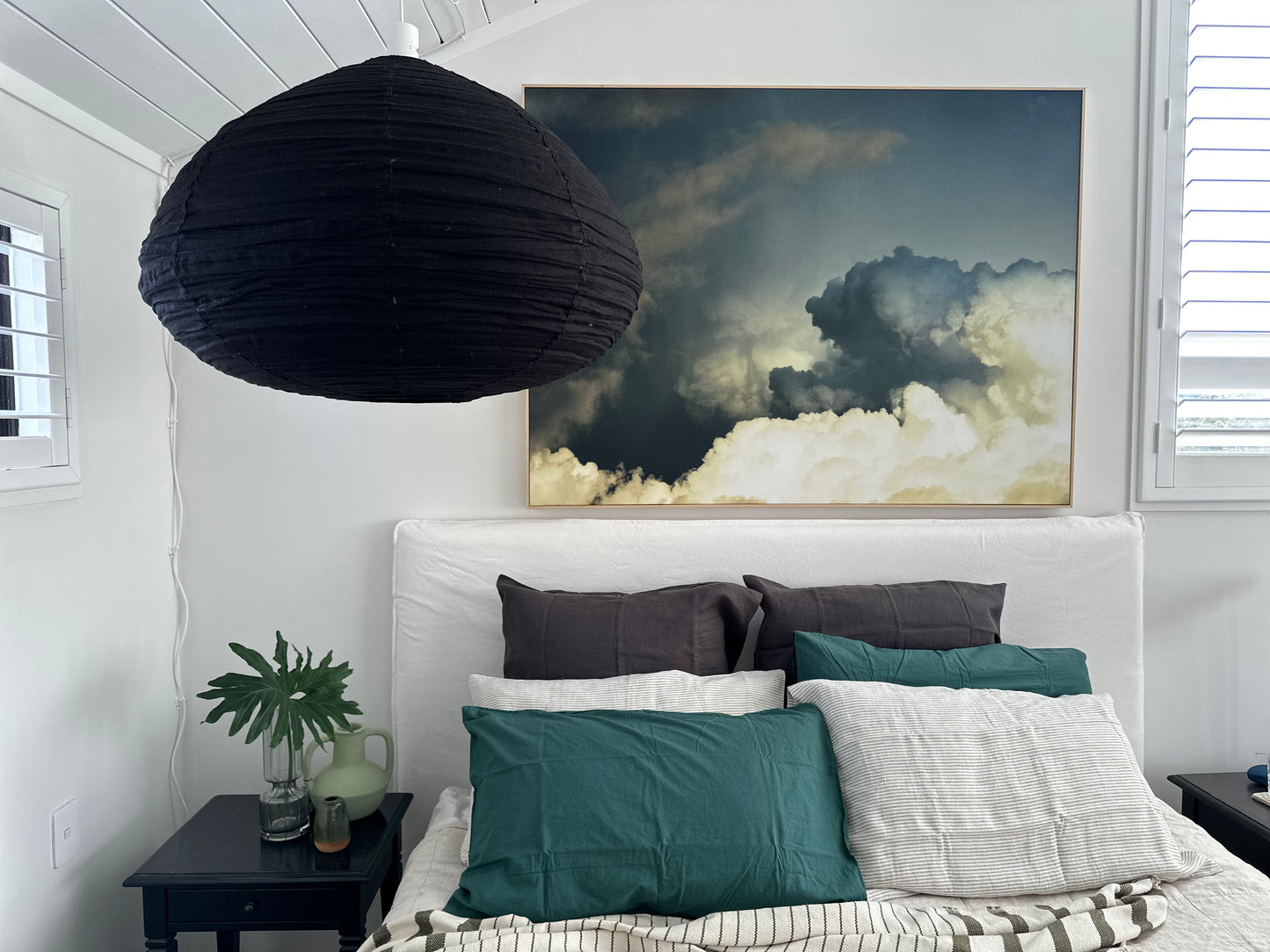 Clara Linen Light Shade Black 80cm