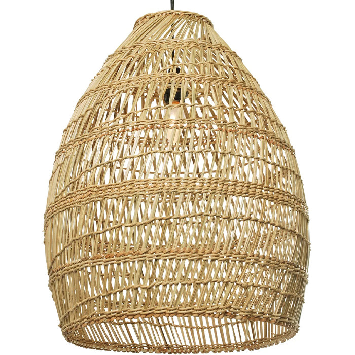 Natural rattan light shade open weave