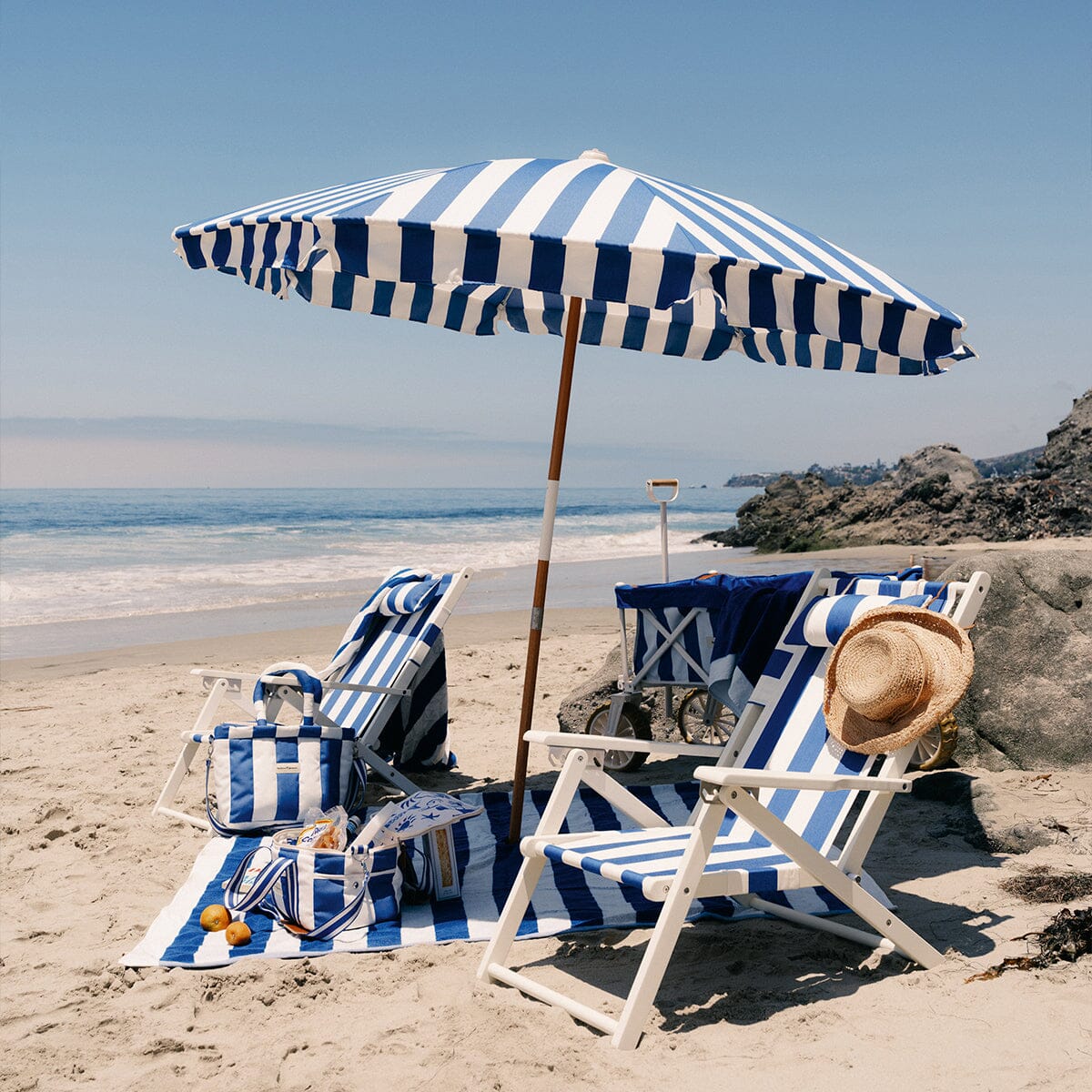 Amalfi Beach Umbrella Crew Mediterranean Blue Stripe-COMING SOON