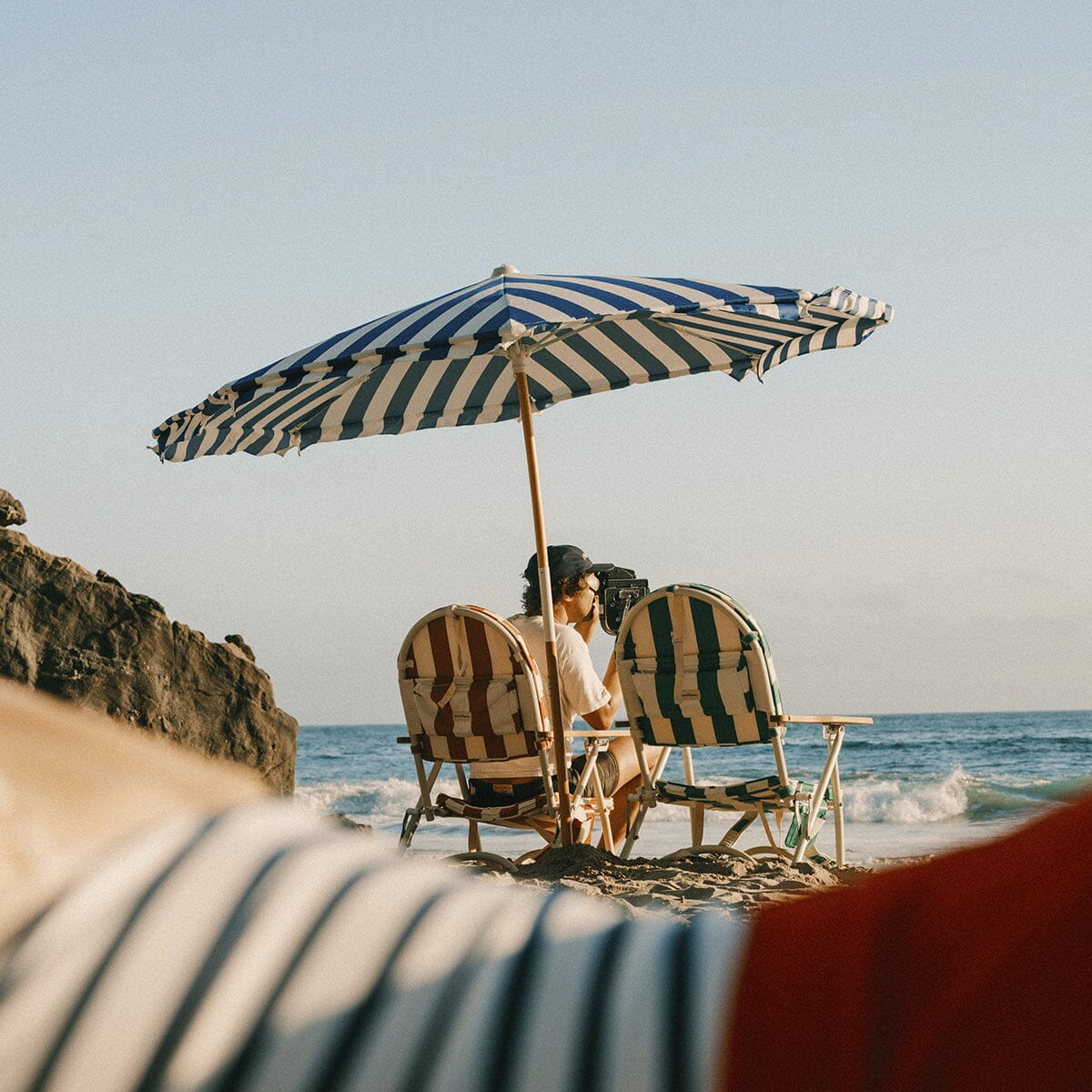 Amalfi Beach Umbrella Crew Mediterranean Blue Stripe-COMING SOON