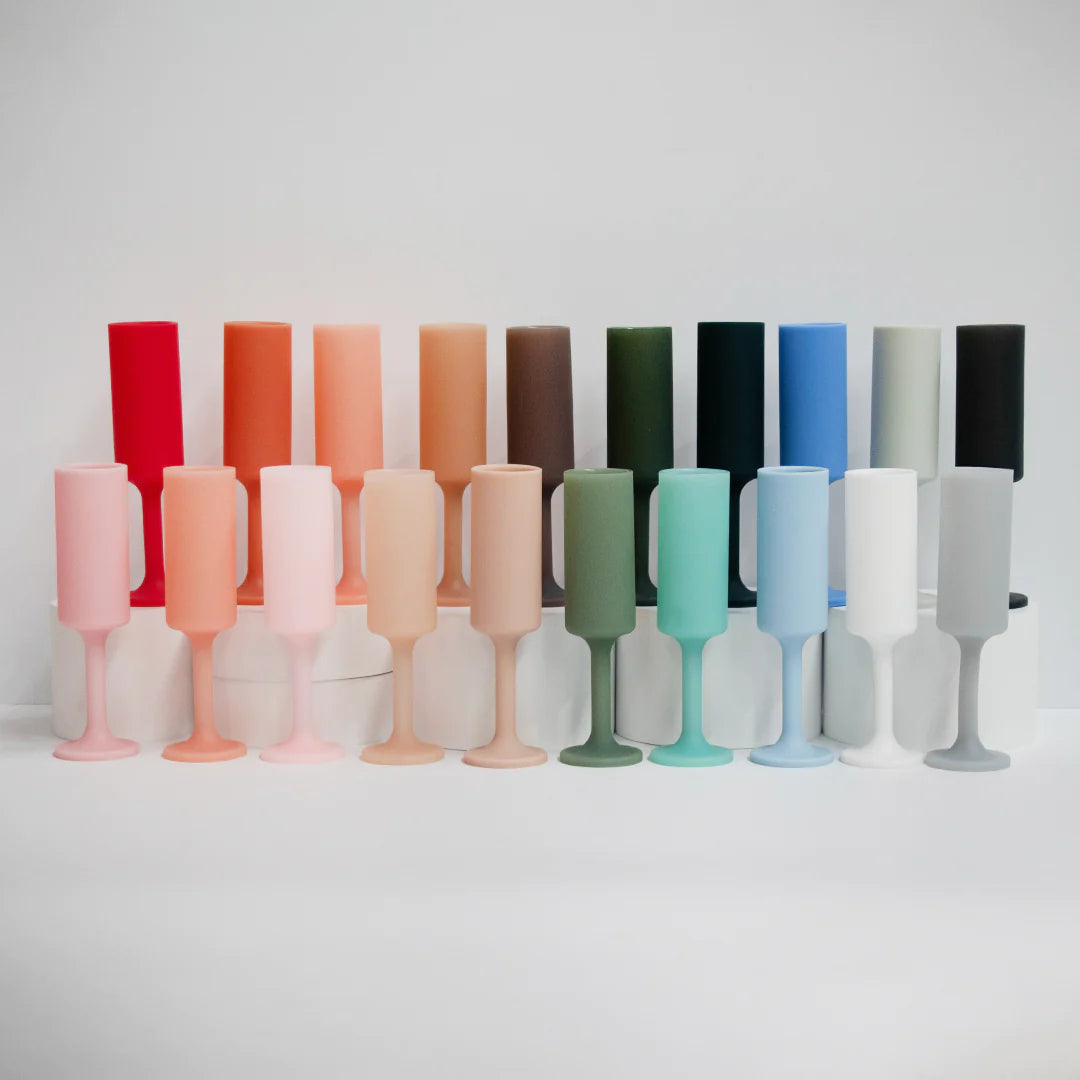 Seff Silicone Unbreakable Champagne Flutes Smoke + Storm