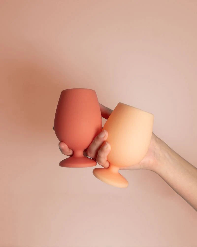 Stemm Silicone Unbreakable Wine Glasses Terra + Peach