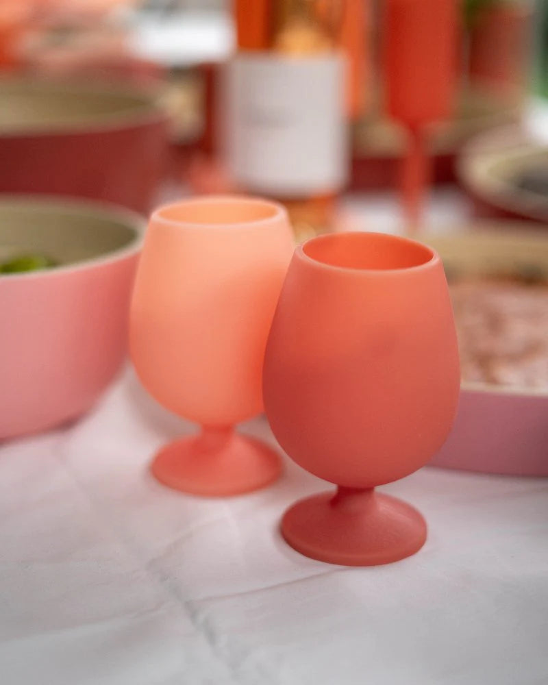 Stemm Silicone Unbreakable Wine Glasses Terra + Peach