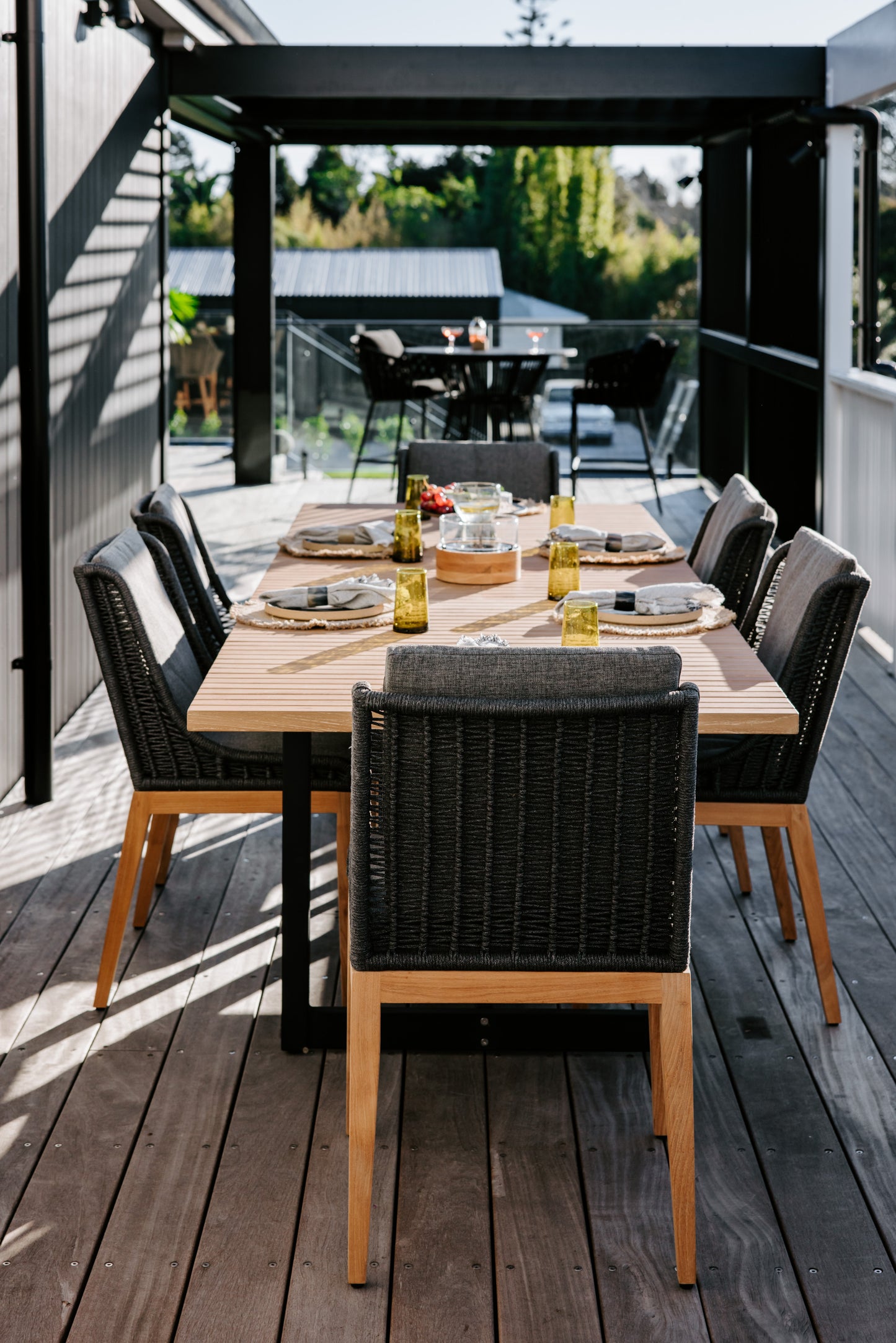 Abel Outdoor Teak and Rope Dining Chair