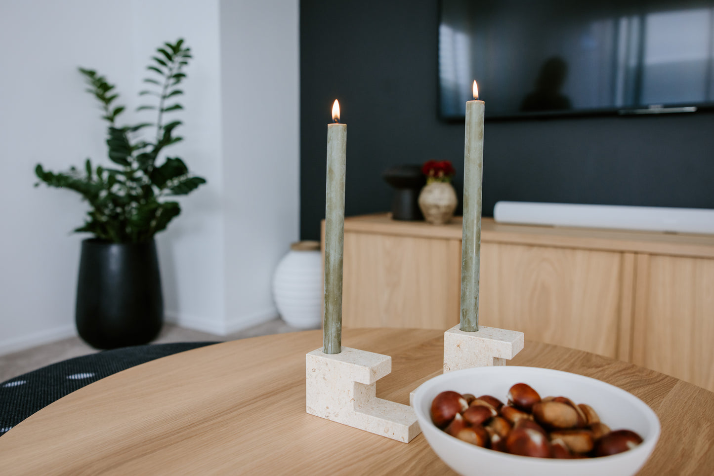 101 Copenhagen Brick Candle Holder Tall – Limestone