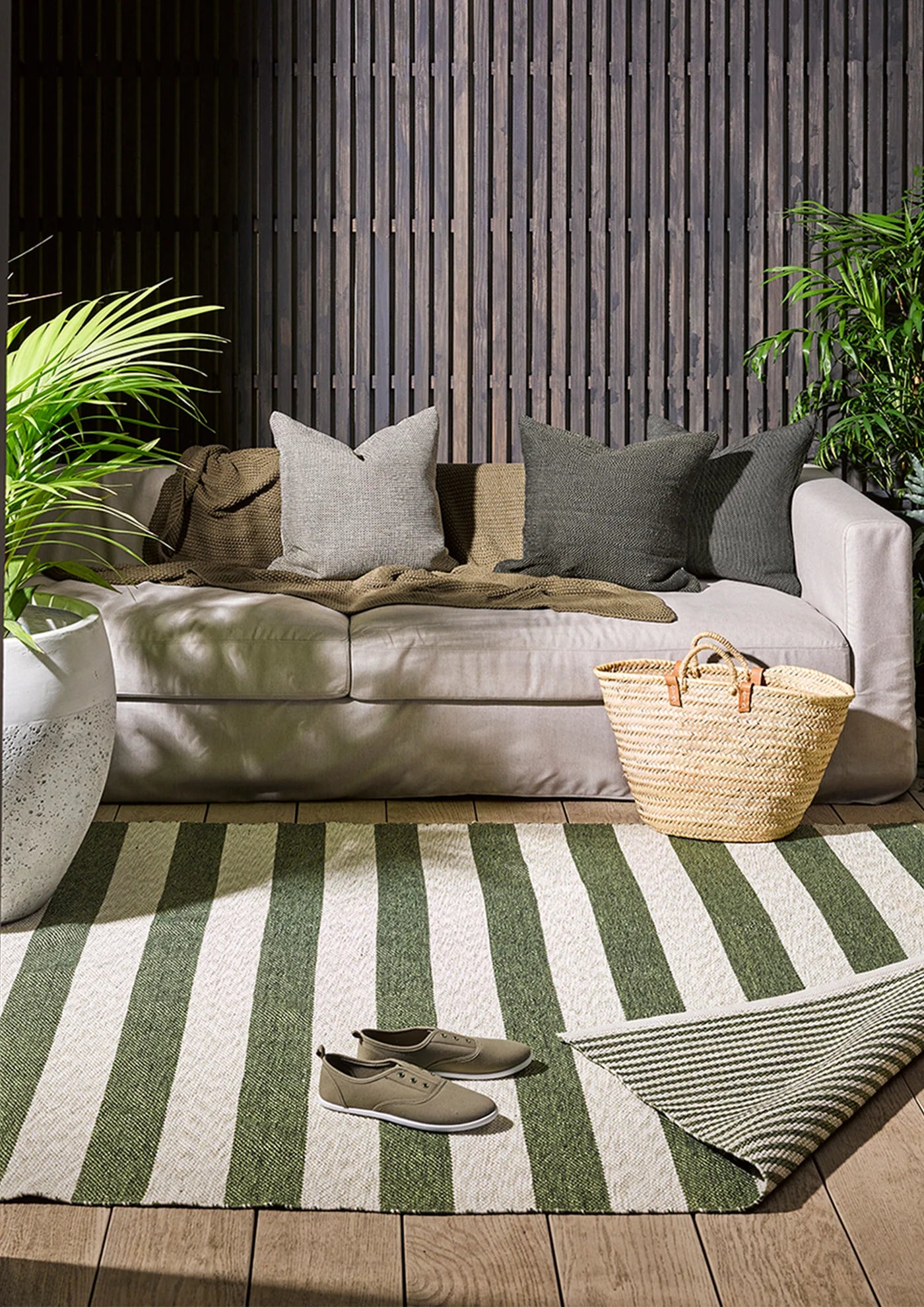 Summit Floor Rug - Khaki + Natural Stripe (Copy)
