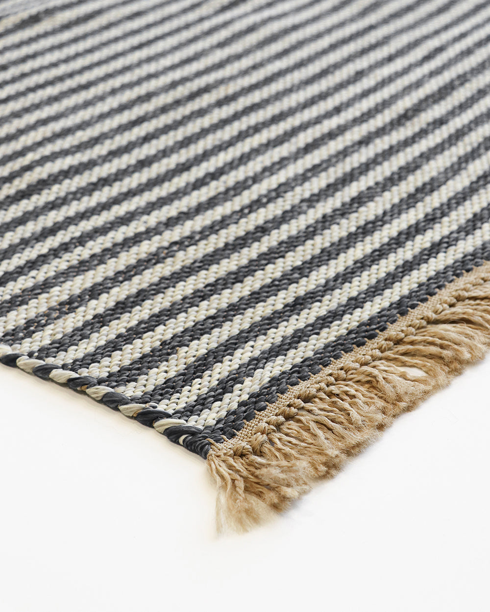 Summit Floor Rug - Charcoal + Natural Stripe