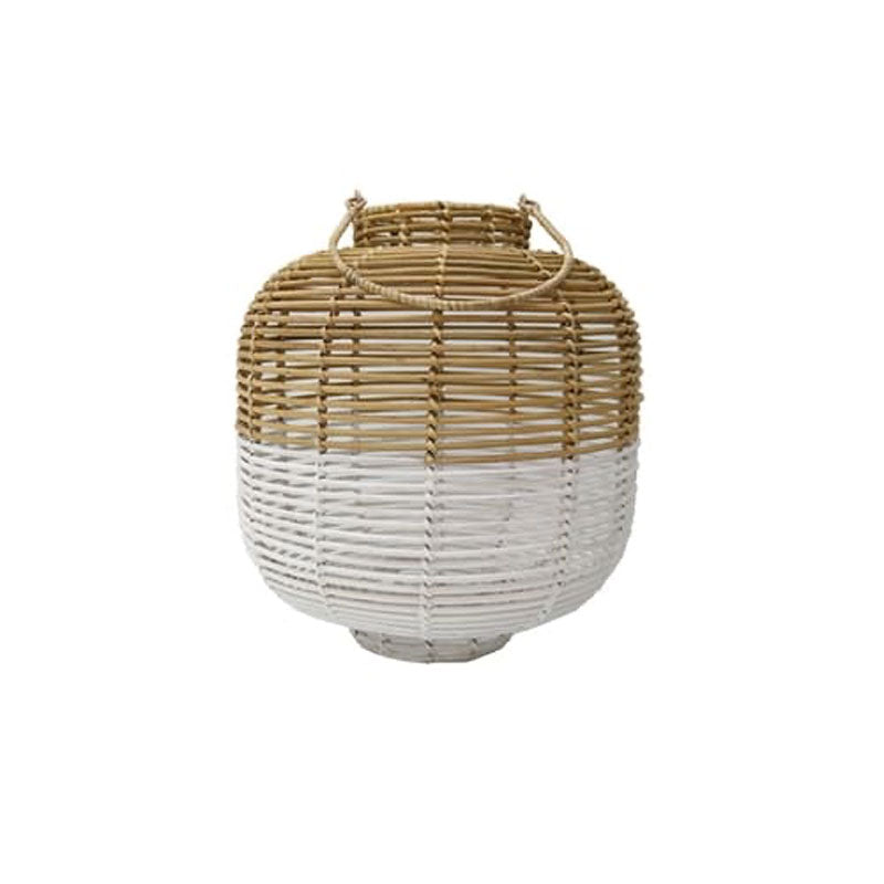 Stripe natural and white lantern