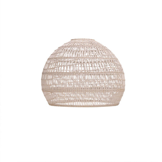 White rattan oval shaped light shade