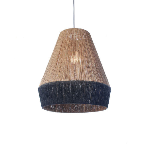 Two toned in natural and black jute light shade
