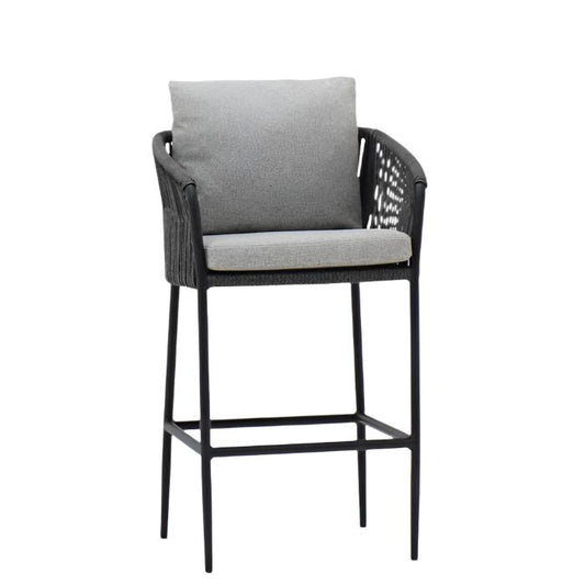 Outdoor bar chair made from rope and aluminium.  High quality and luxurious