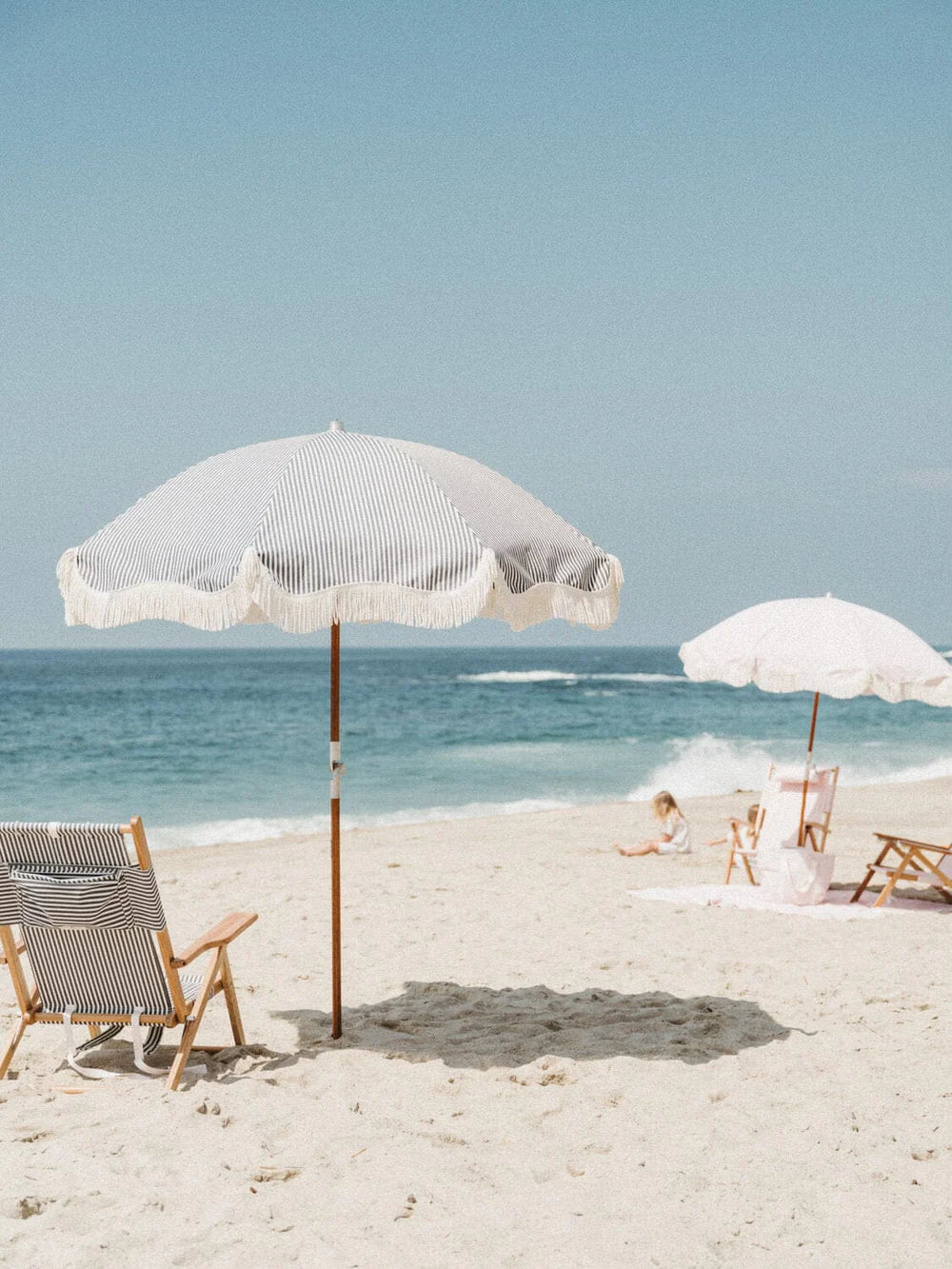 Premium Beach Umbrella - Laurens Navy Stripe