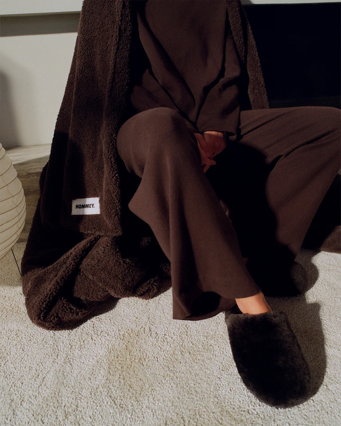 Hommey Sheepskin Slippers Chocolate