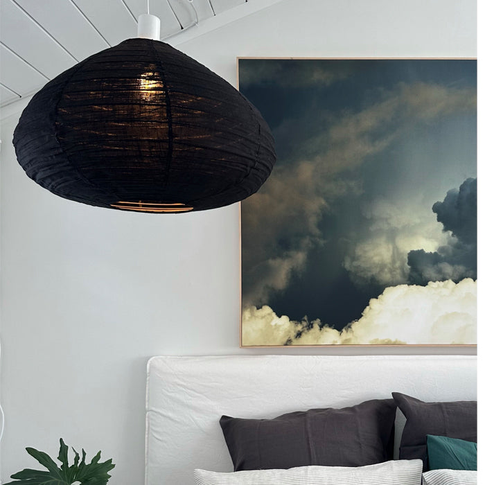Clara Linen Light Shade Black 80cm