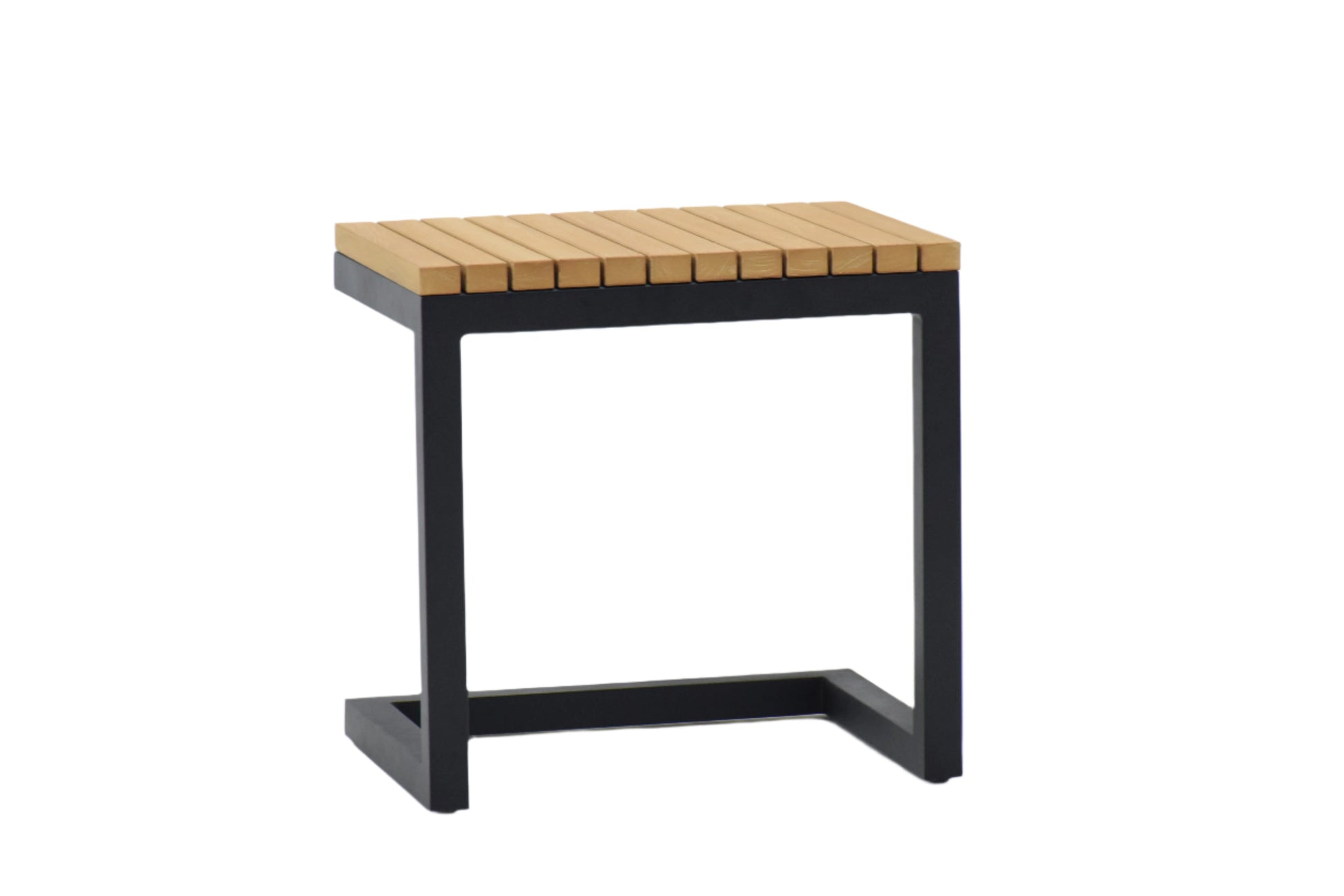 Outdoor Side Table made from high quality teak and black aluminium
