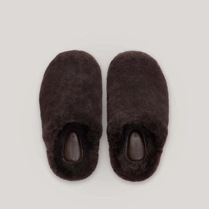 Hommey Sheepskin Slippers Chocolate