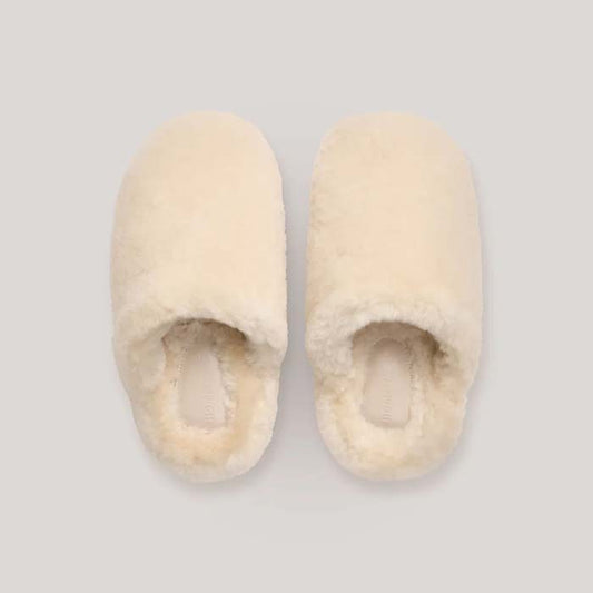 Hommey Sheepskin Slippers Cream - New!