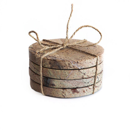 Round Marble Coasters - Pink Taupe