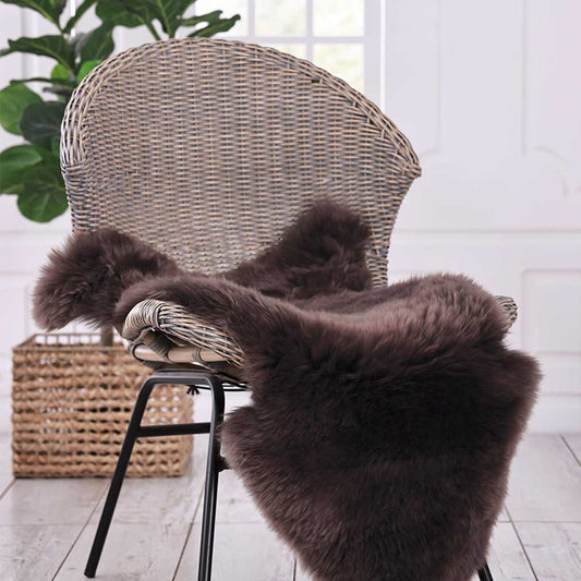 NZ Wool Sheepskin Rug Chocolate