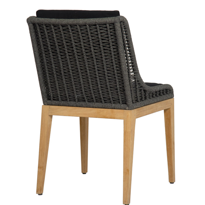 Abel Outdoor Teak and Rope Dining Chair