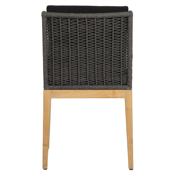 Abel Outdoor Teak and Rope Dining Chair