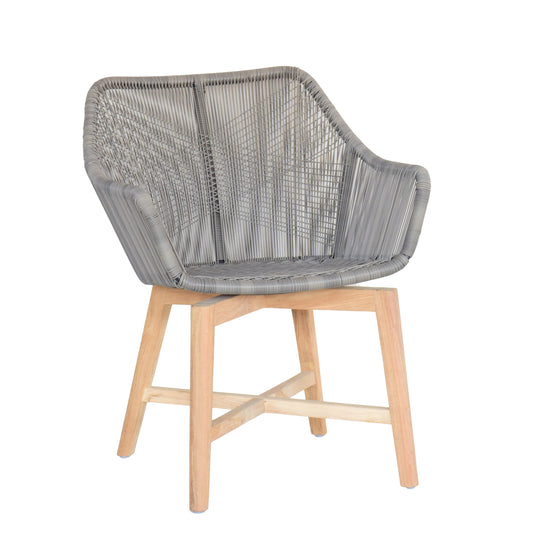 Outdoor Teak and Rope Dining Chair