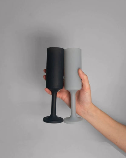 Seff Silicone Unbreakable Champagne Flutes Smoke + Storm