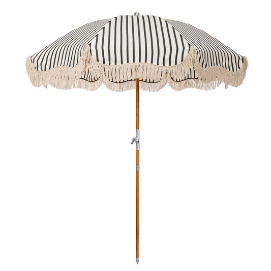 Premium Beach Umbrella - Monaco Black Stripe - COMING SOON