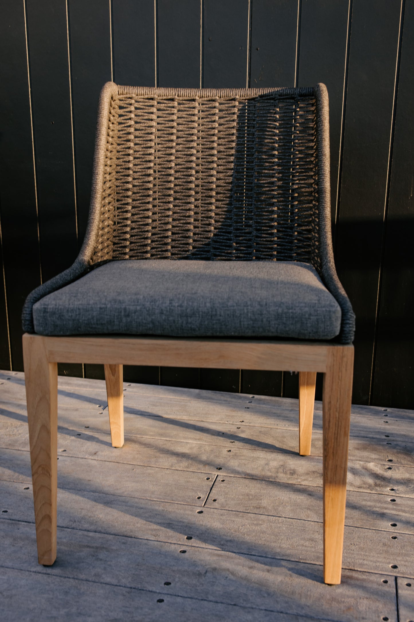 Abel Outdoor Teak and Rope Dining Chair