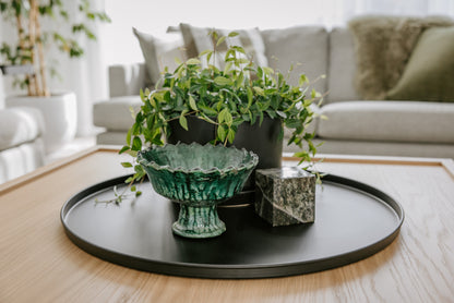 Tamegroute Pedestal Bowl with teeth - Green