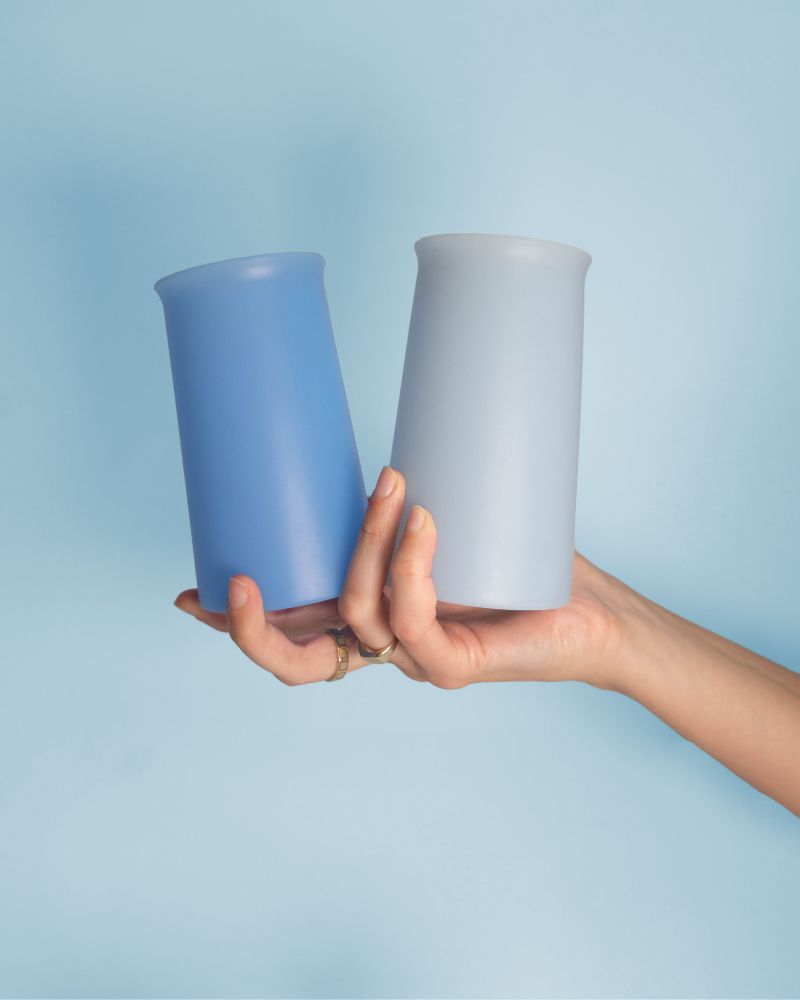 Stegg Silicone Unbreakable Highball Glasses Sky + Kingfisher