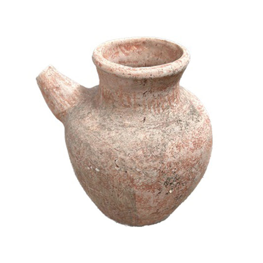 Antique rustic water jug with spout Terracotta colour