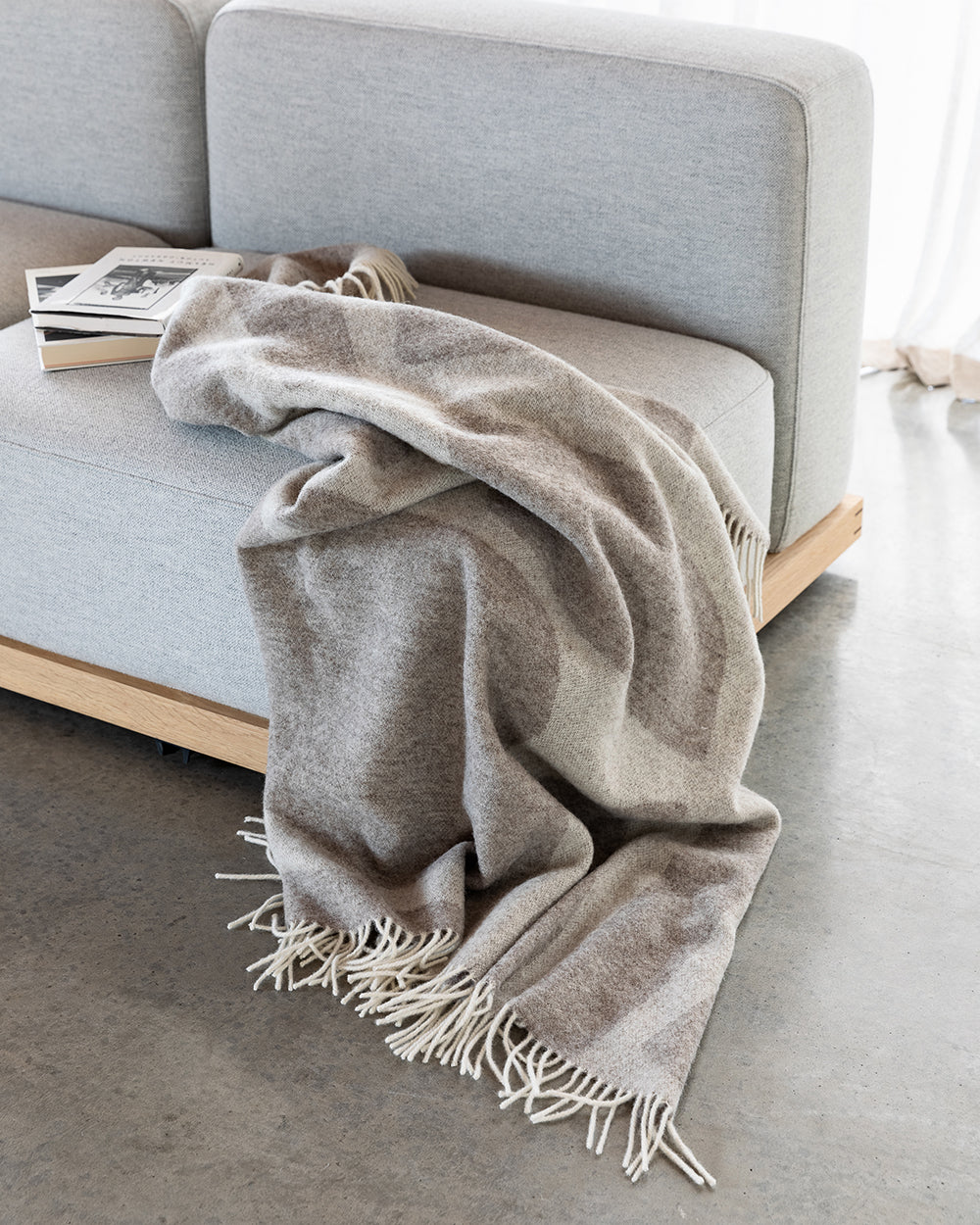 Flagstone Wool Throw Fawn