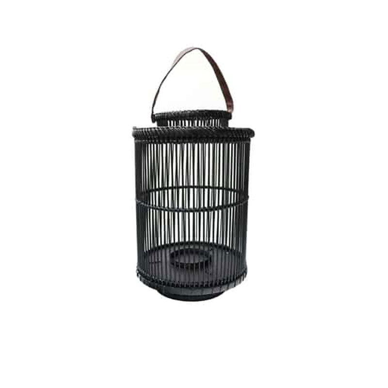 Black bamboo tall lantern 