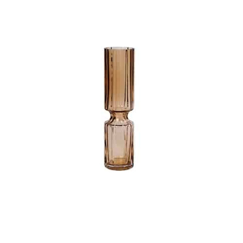 Mouthblown tall tan vase luxurious